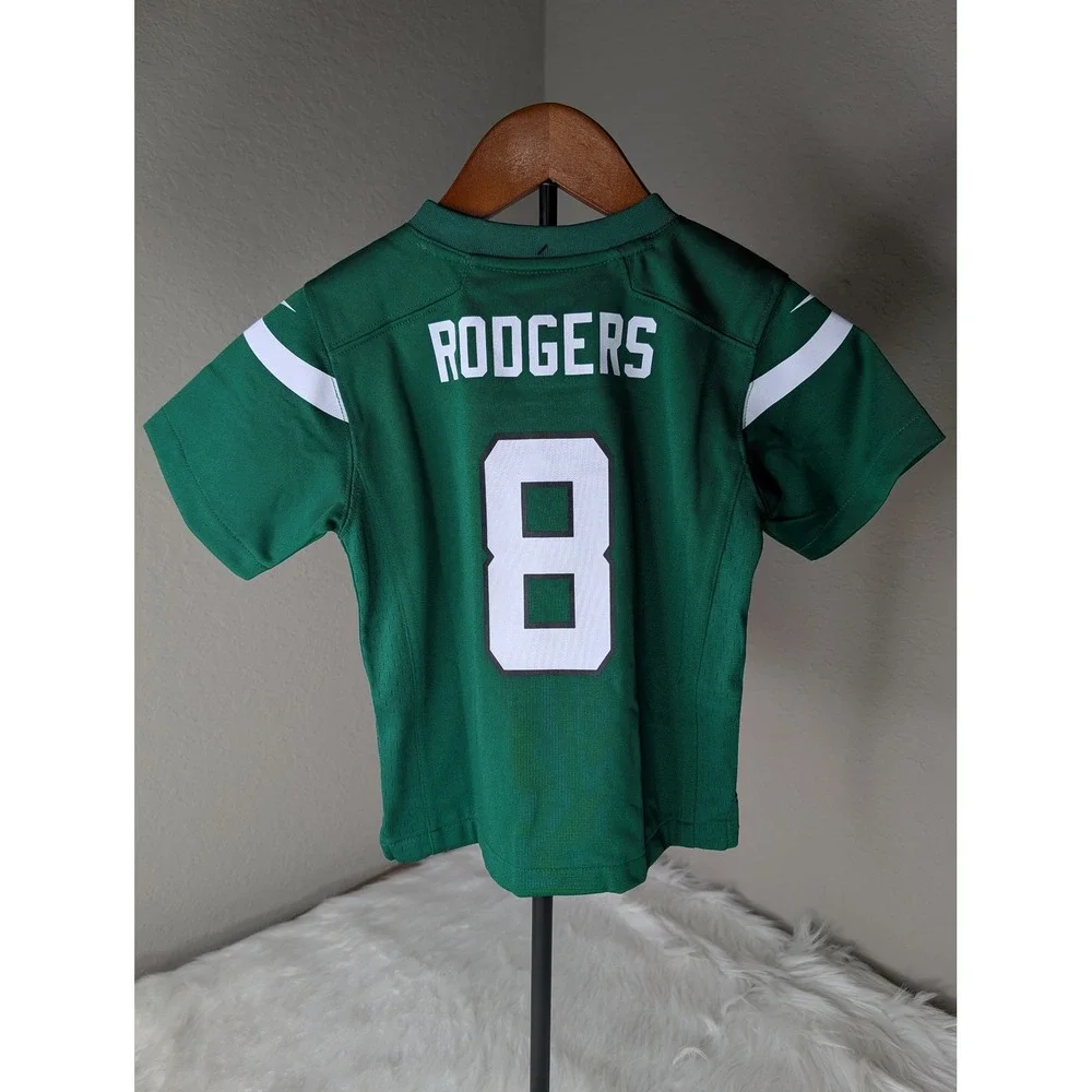 Nike New York Jets Jersey Kids 4T Green Aaron Rodgers 8 NFL Football New